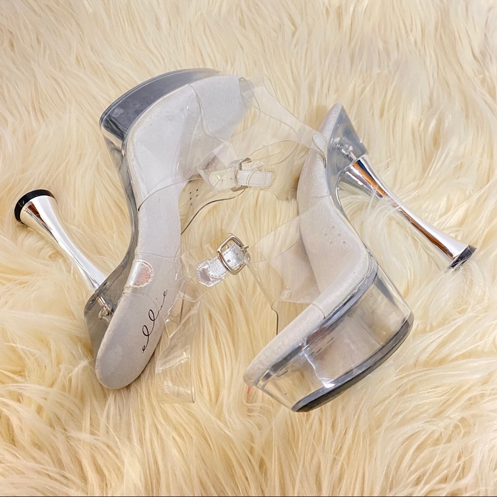 Ellie See Through Ankle Strap Heels